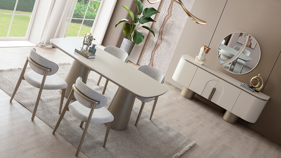 Platin Yemek Odası Takımı